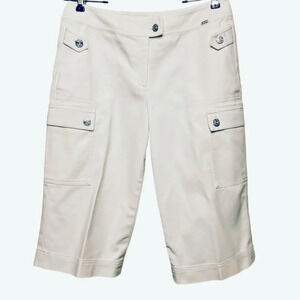 ST JOHN Off-White Cargo‎ Bermuda Shorts Size 6